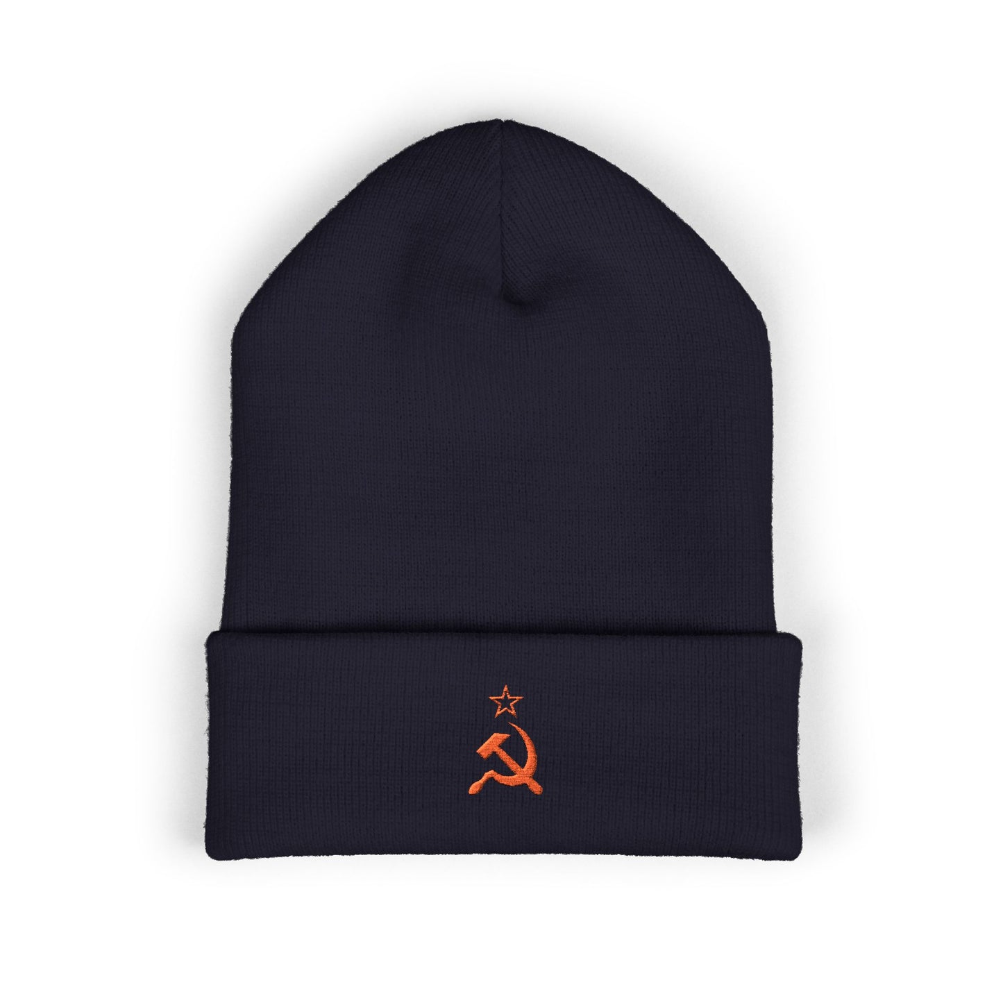 Leftist Embroidered Hammer & Sickle Socialist Cuffed Beanie