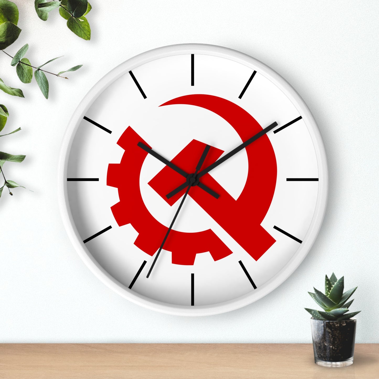 USSR Soviet Industrial Style Hammer and Sickle Socialist Communist Wall Clock