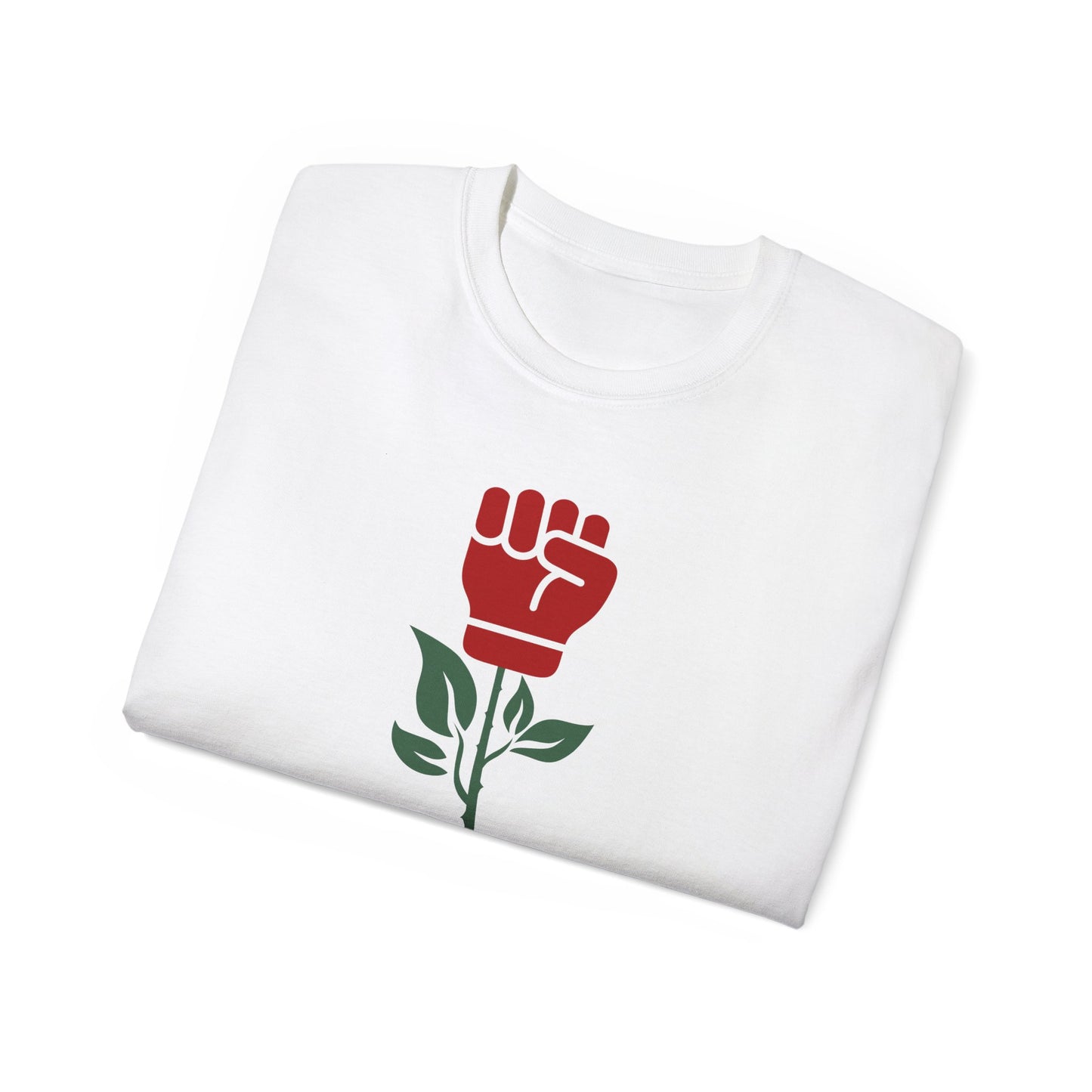 Socialist Rose Fist Leftist Solidarity Socialism Unisex Ultra Cotton Tee