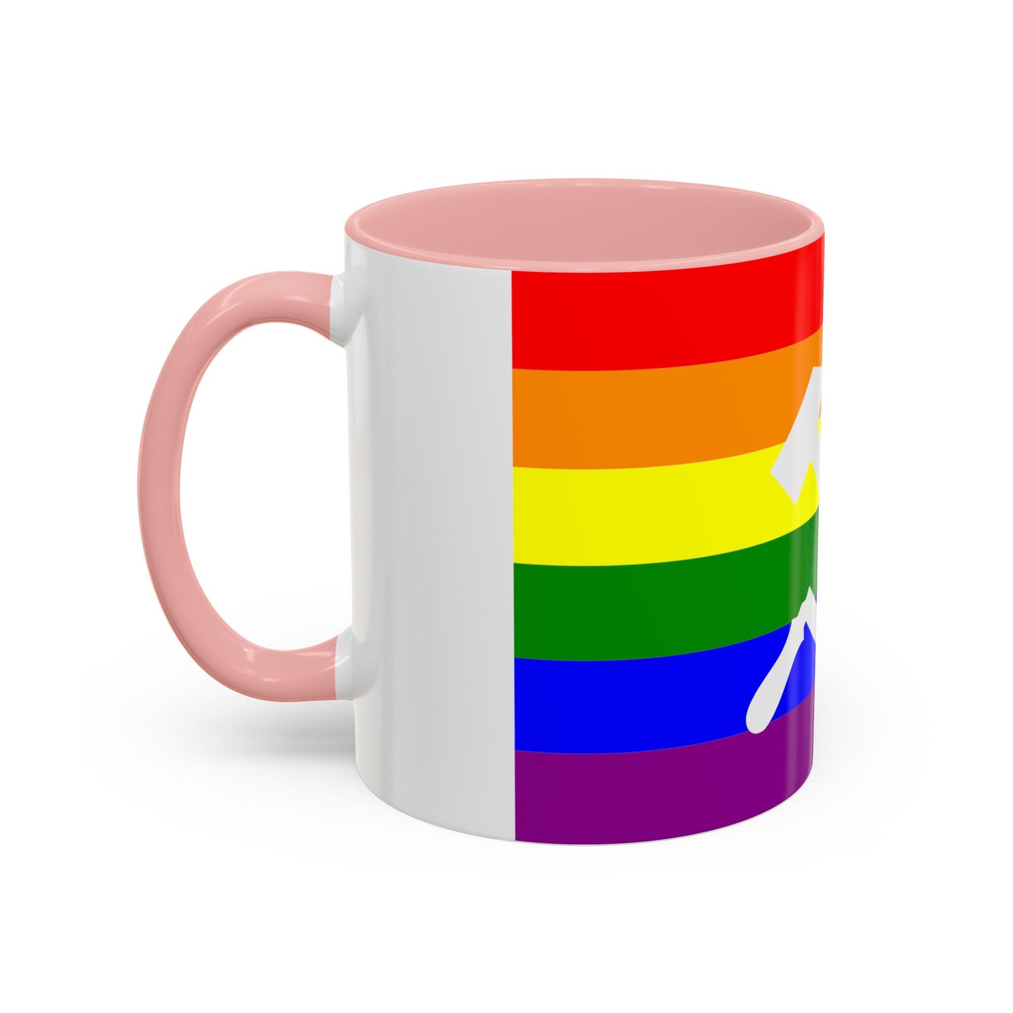 LGBTQ Socialist Rainbow Flag with Hammer and Sickle Communist Accent Coffee Mug