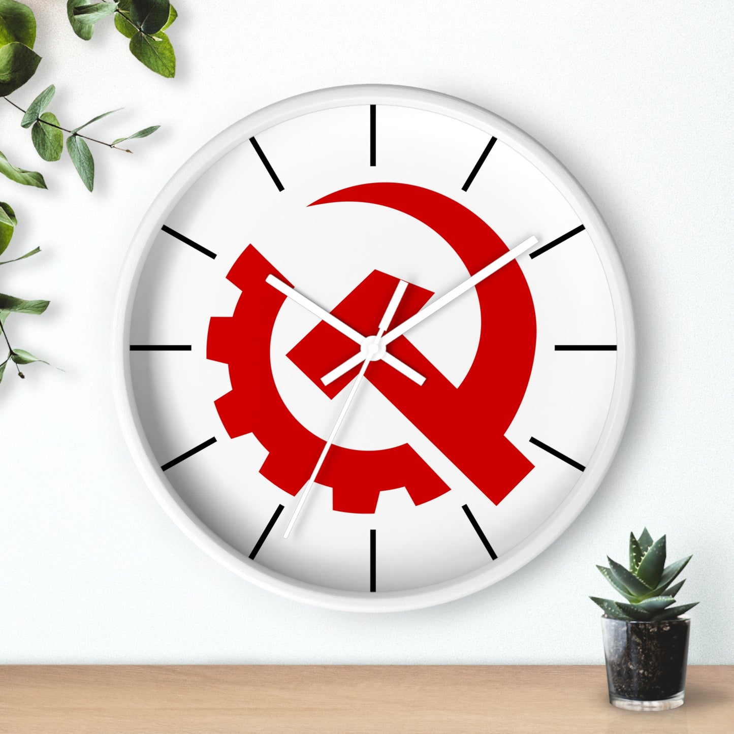 USSR Soviet Industrial Style Hammer and Sickle Socialist Communist Wall Clock