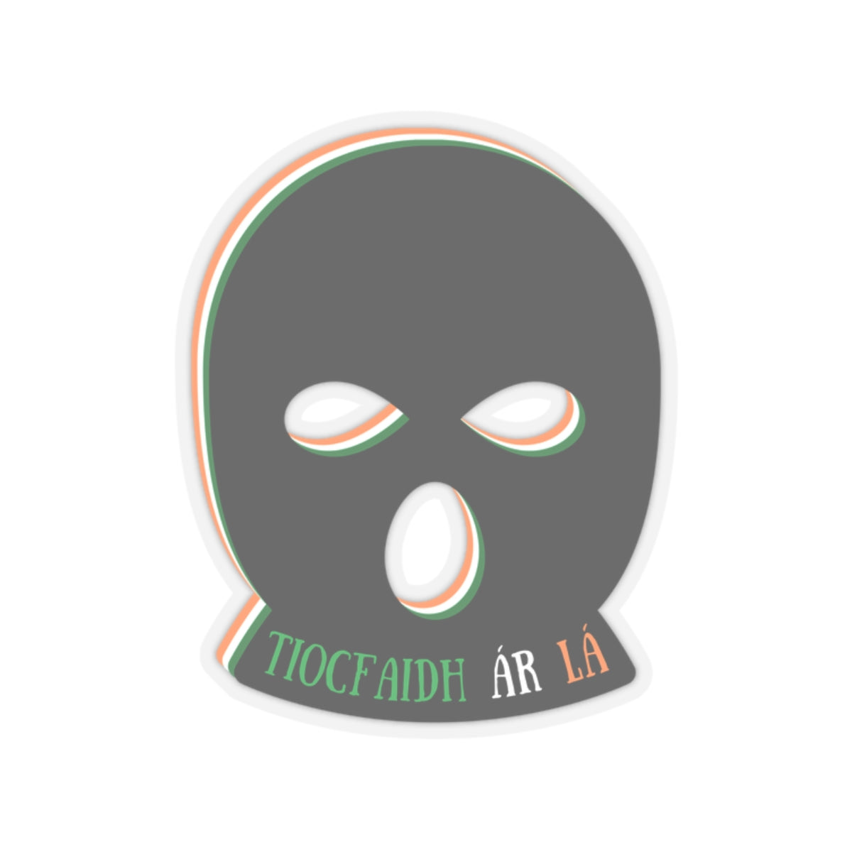 IRA Up The RA Balaclava Tiocfaidh ár lá Freedom Fighter Provo United Ireland Tricolour and Black Kiss-Cut Sticker