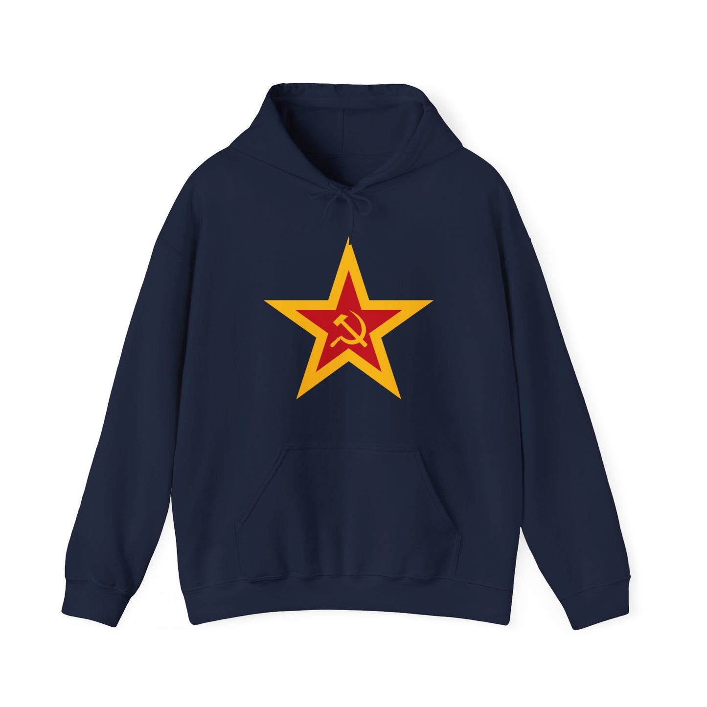 Communist Red and Gold Star with Socialist Hammer and Sickle Leftist Unisex Heavy Blend™ Hooded Sweatshirt