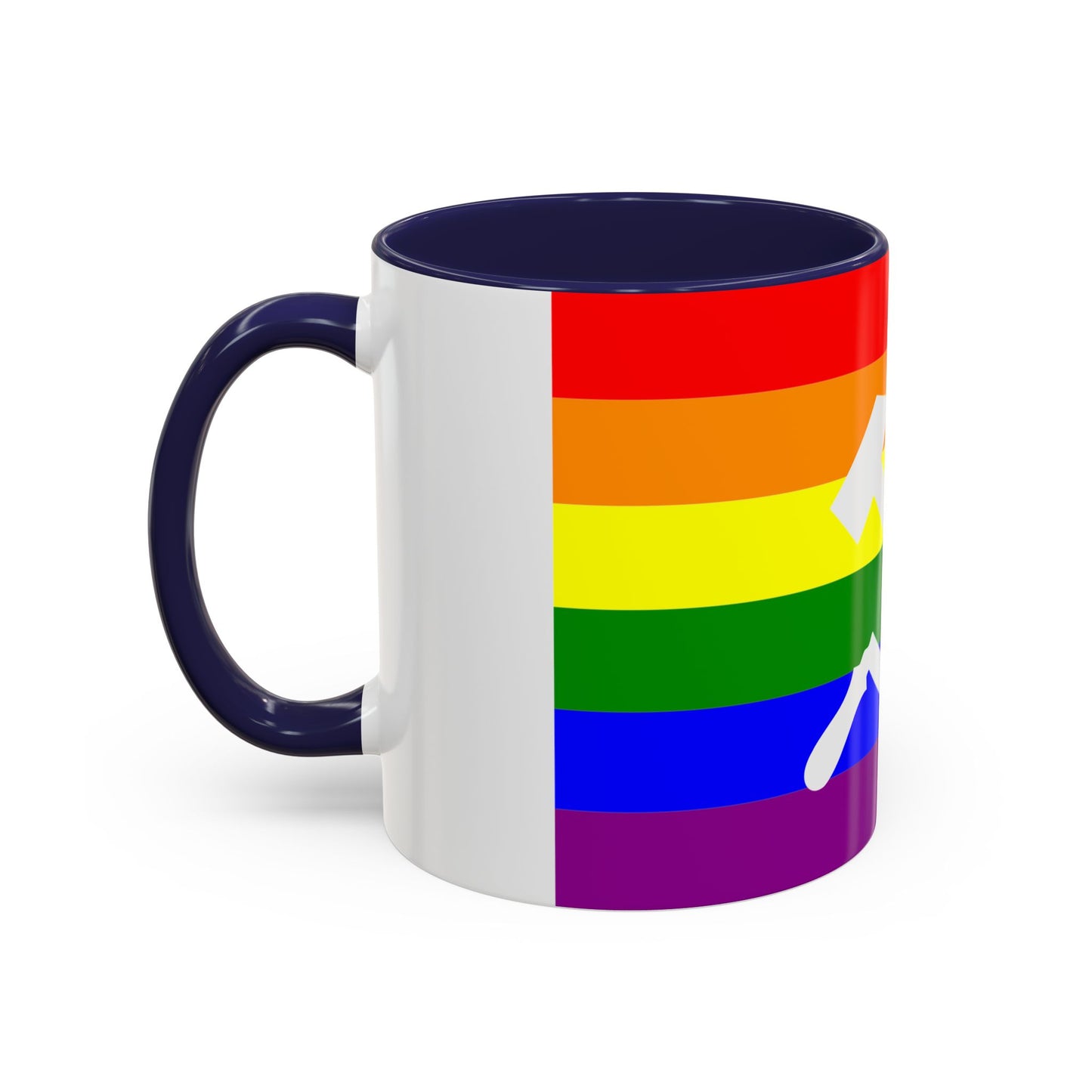 LGBTQ Socialist Rainbow Flag with Hammer and Sickle Communist Accent Coffee Mug