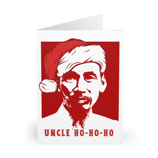 Communist Christmas Ho Chi Minh Uncle Ho-Ho-Ho Vietnam War Santa Leftist Christmas Greetings Cards (5 Pack)