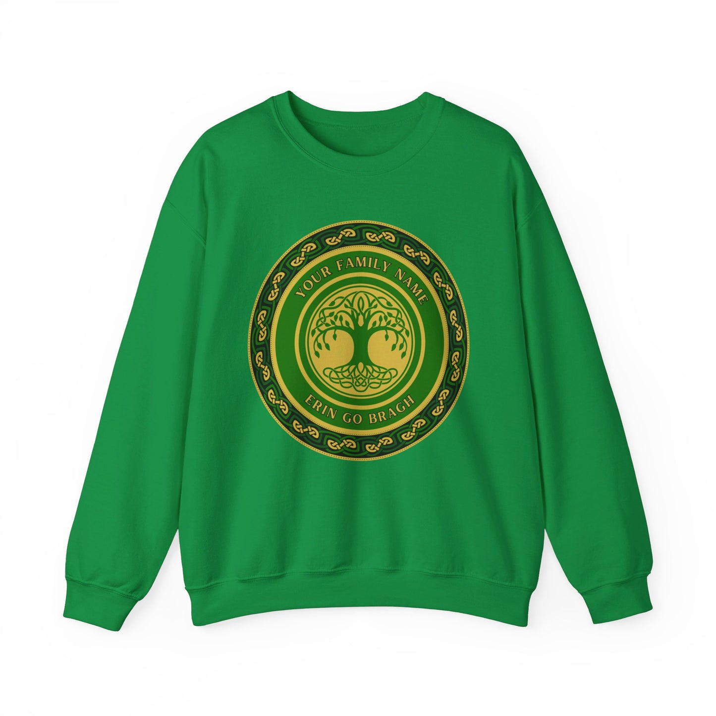 Custom Irish Family Name Erin go Bragh Celtic Family Tree Irish Genealogy Personalised Ireland Unisex Heavy Blend Crewneck Sweatshirt