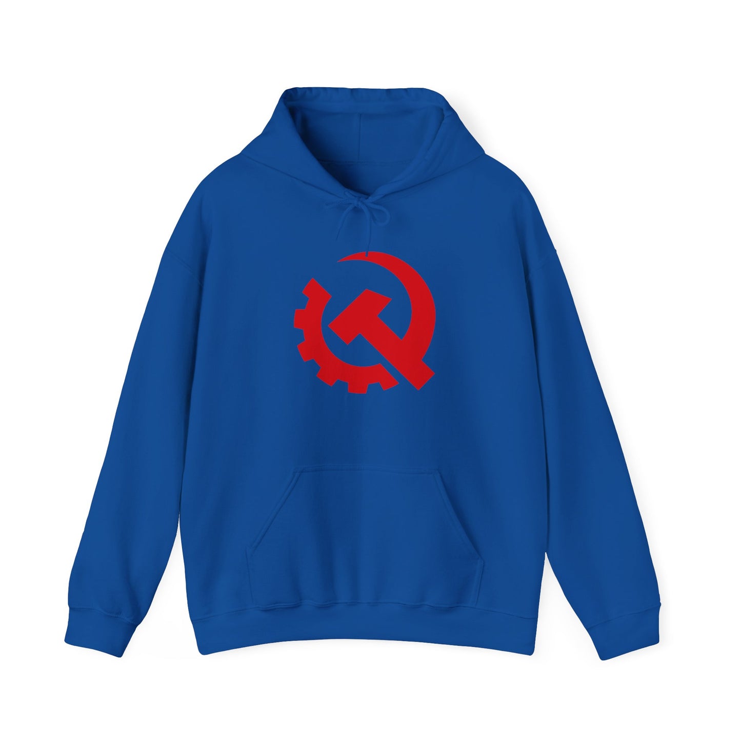 Communist Red Hammer & Sickle Gear Emblem Socialist Leftist Hoodie