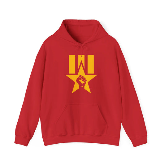 Leftist Star with Raised Fist and Stripes Socialist Unisex Heavy Blend™ Hooded Sweatshirt