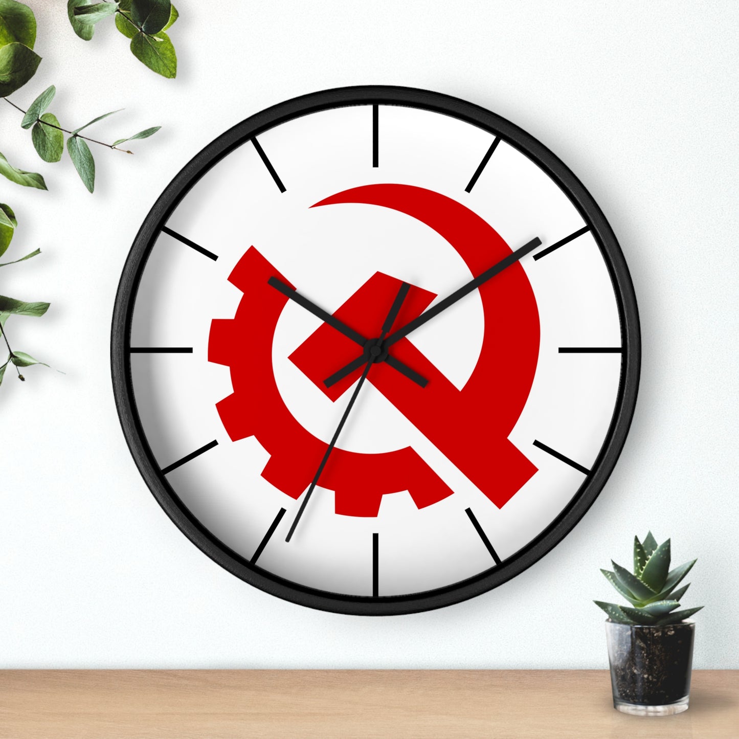 USSR Soviet Industrial Style Hammer and Sickle Socialist Communist Wall Clock