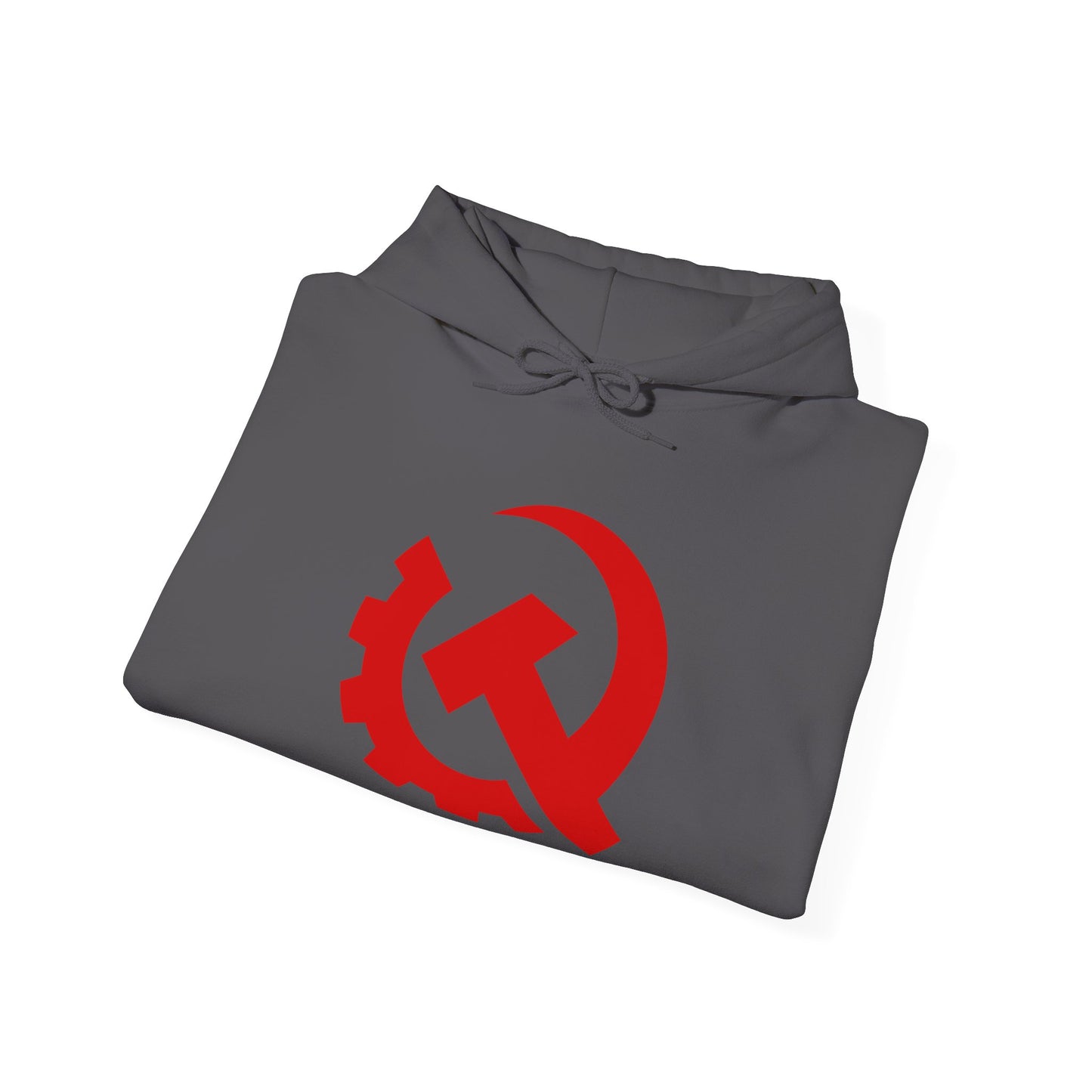 Communist Red Hammer & Sickle Gear Emblem Socialist Leftist Hoodie