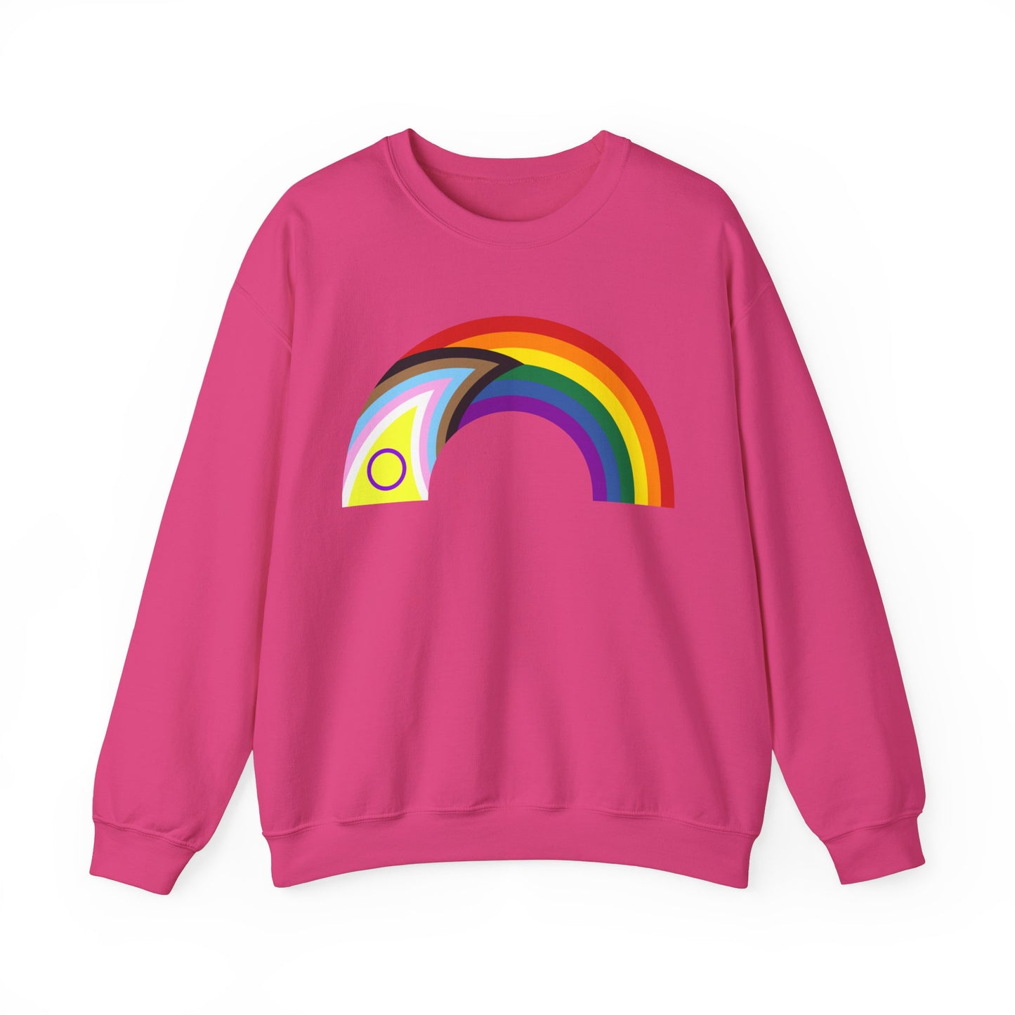 LGBTQ Plus Rainbow Flag Arch Rainbow Gay Queer Lesbian Trans Unisex Heavy Blend™ Crewneck Sweatshirt