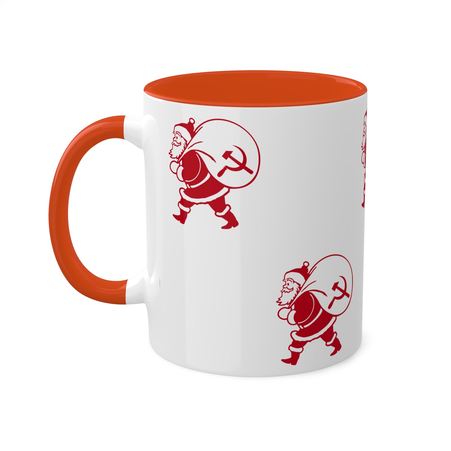 Socialist Santa Leftist Father Christmas with Hammer and Sickle Sack Communist Christmas Mug