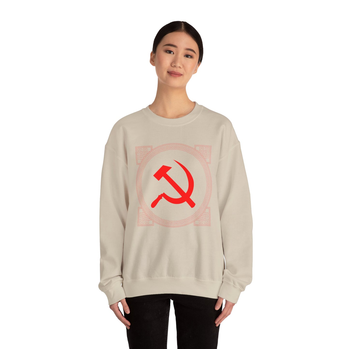 Communist Hammer and Sickle with Chinese East Asian Style Boarder Leftist Socialist Unisex Heavy Blend™ Crewneck Sweatshirt