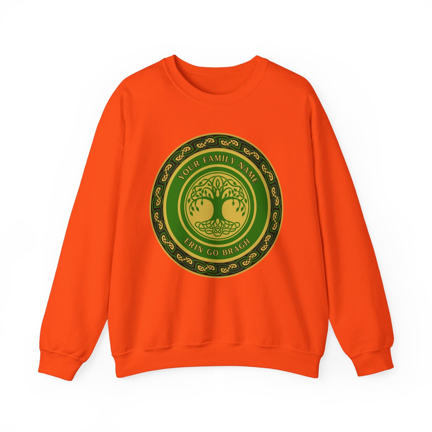 Custom Irish Family Name Erin go Bragh Celtic Family Tree Irish Genealogy Personalised Ireland Unisex Heavy Blend Crewneck Sweatshirt