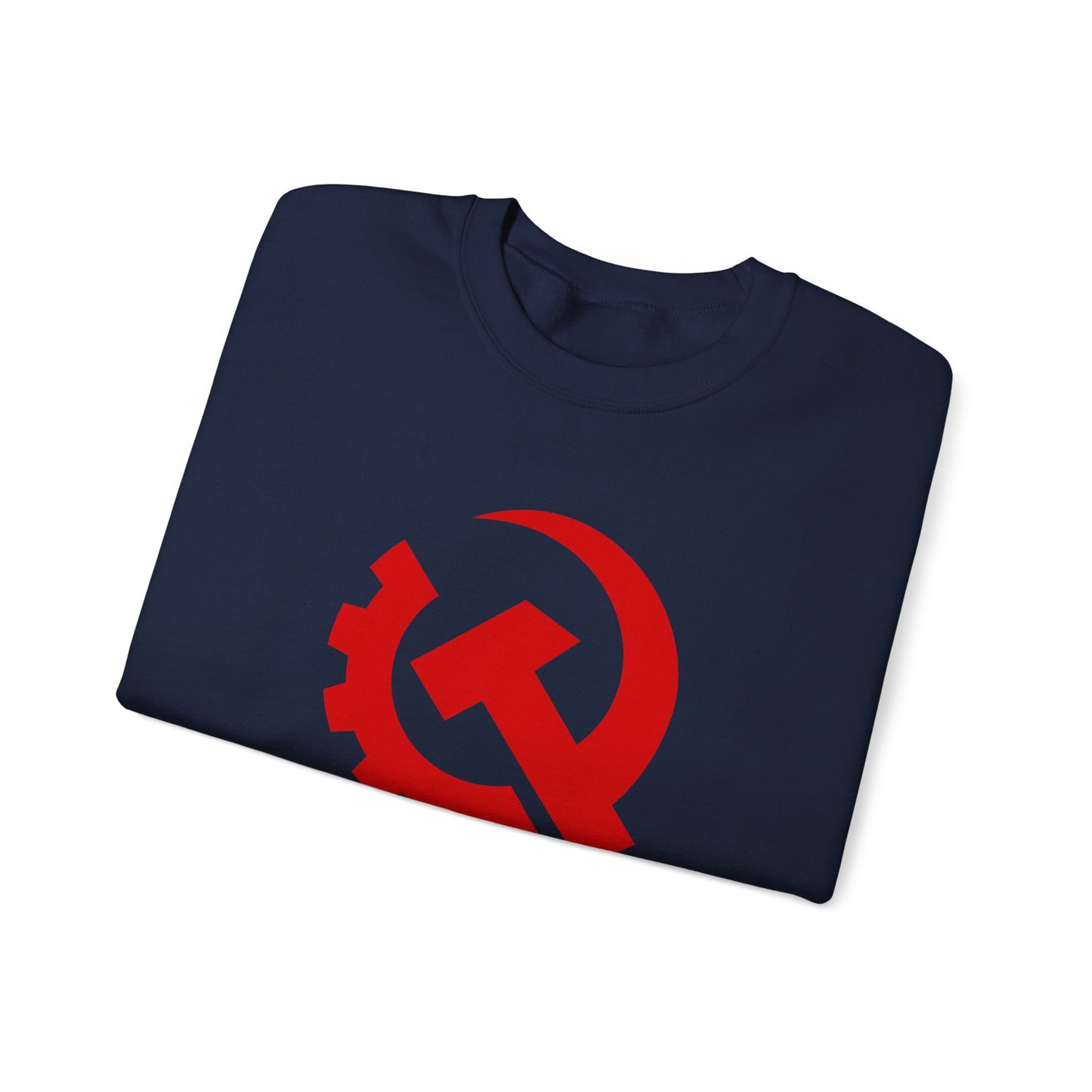 Communist Red Hammer & Sickle Gear Emblem Socialist Leftist Crewneck Sweatshirt