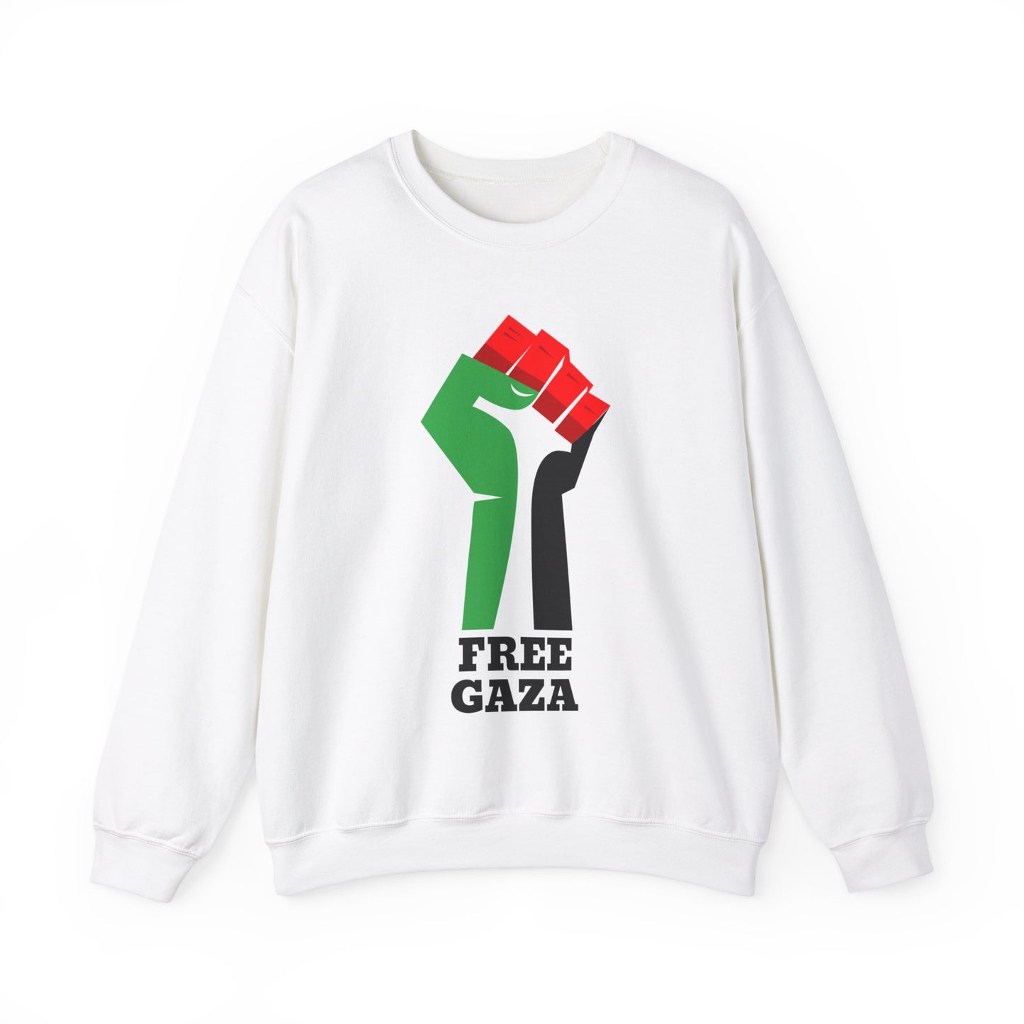 Palestine Free Gaza Palestinian Flag Fist Free Palestine Solidarity Unisex Heavy Blend™ Crewneck Sweatshirt