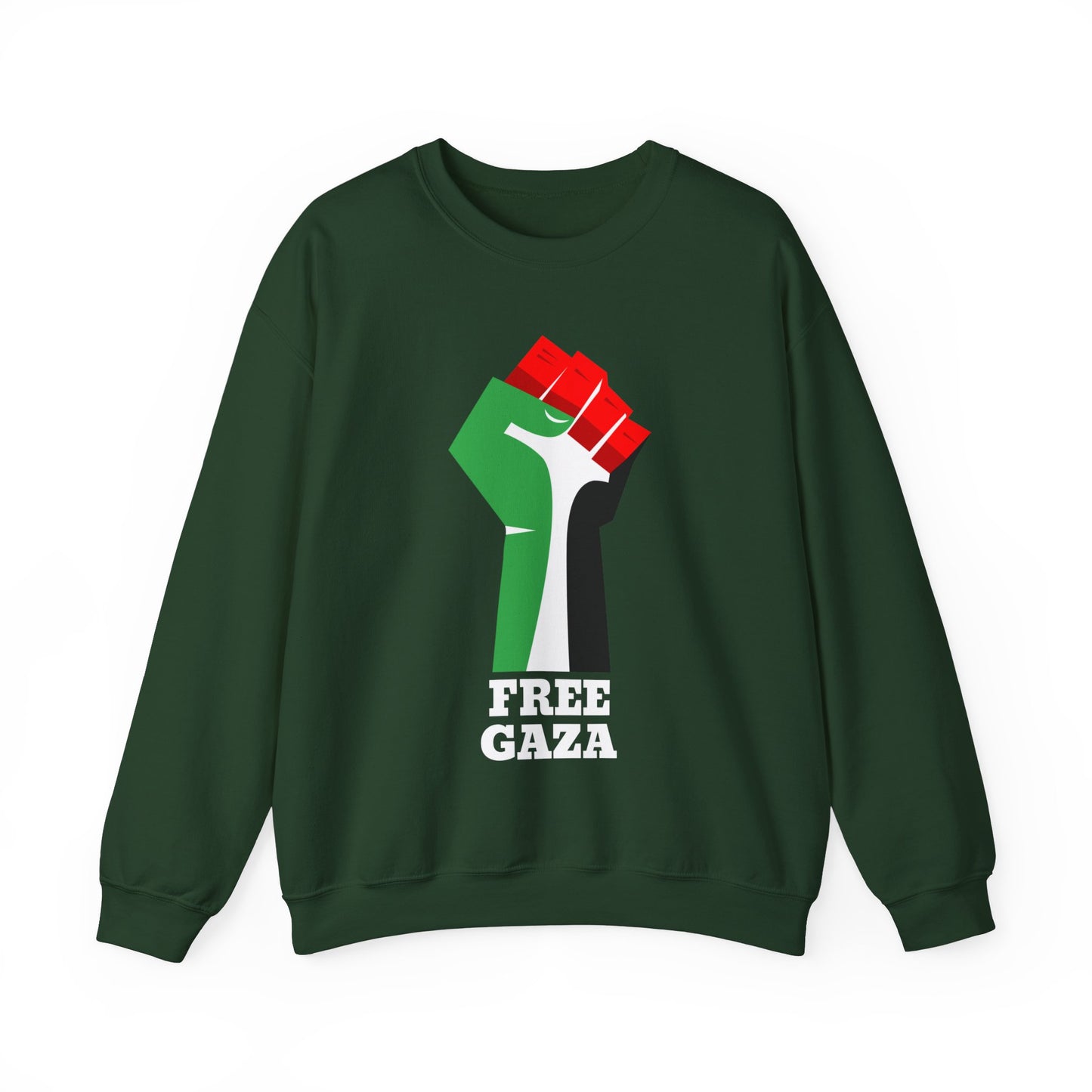 Palestine Free Gaza Palestinian Flag Fist Free Palestine Solidarity Unisex Heavy Blend™ Crewneck Sweatshirt