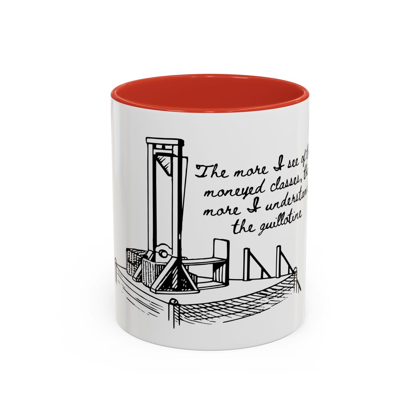 Anti Capitalist Guillotine with Platform George Bernard Shaw Quote The Moneyed Classes Leftist Socialist Accent Coffee Mug