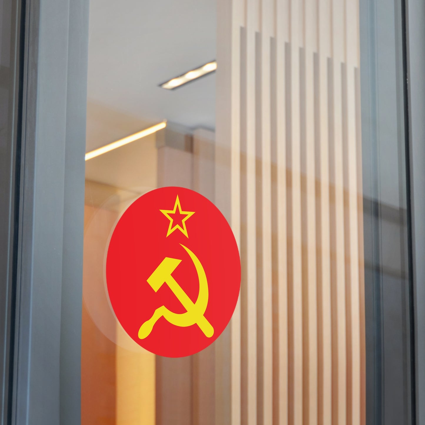 Socialist Hammer and Sickle Leftist Round Vinyl Sticker