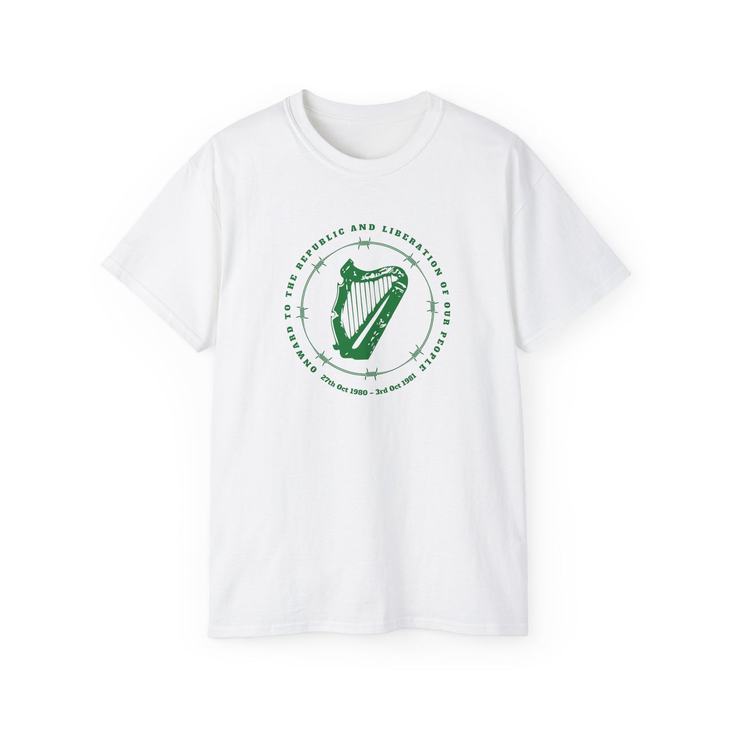 IRA INLA Irish 1981 Hunger Strikers Commemorative Memorial To The Ten Men with Bobby Sands Quote Unisex Ultra Cotton Tee