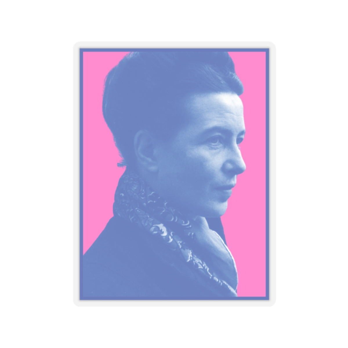 Existentialist Philosopher Simone de Beauvoir Feminist International Women's Day Leftist Kiss-Cut Sticker