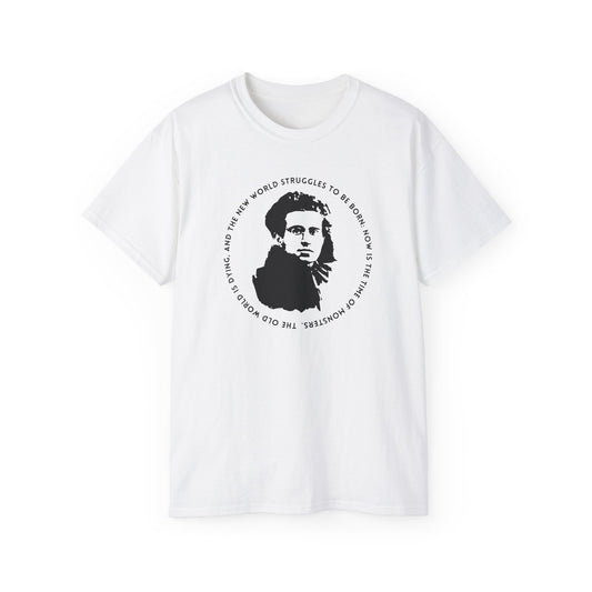 Communist Antonio Gramsci Time of Monster Quote Leftist Anarchist Unisex Ultra Cotton Tee