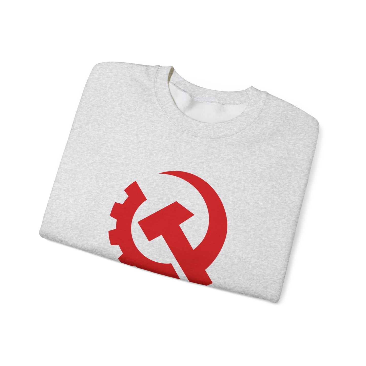 Communist Red Hammer & Sickle Gear Emblem Socialist Leftist Crewneck Sweatshirt