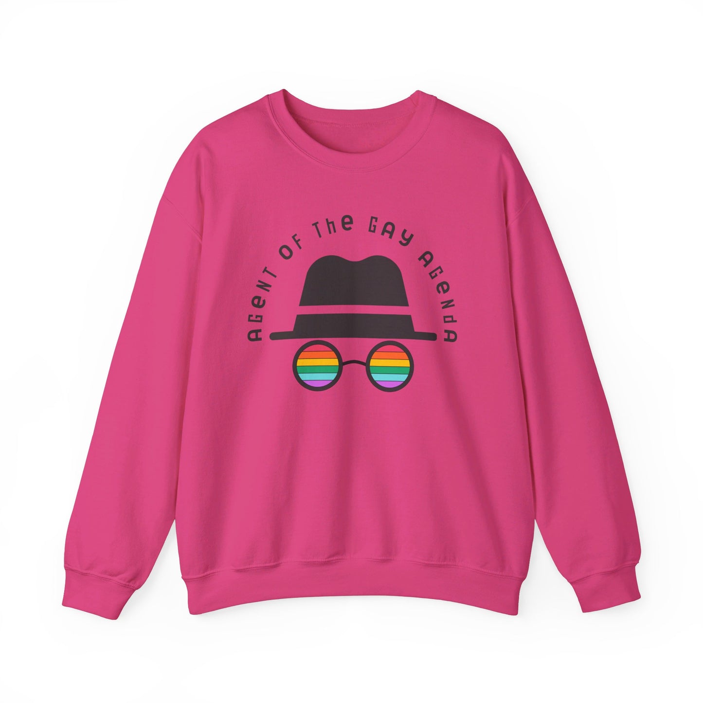 LGBTQ Plus Rainbow Agent of The Gay Agenda Spy Gay Queer Trans Rights Lesbian Pride Unisex Heavy Blend™ Crewneck Sweatshirt