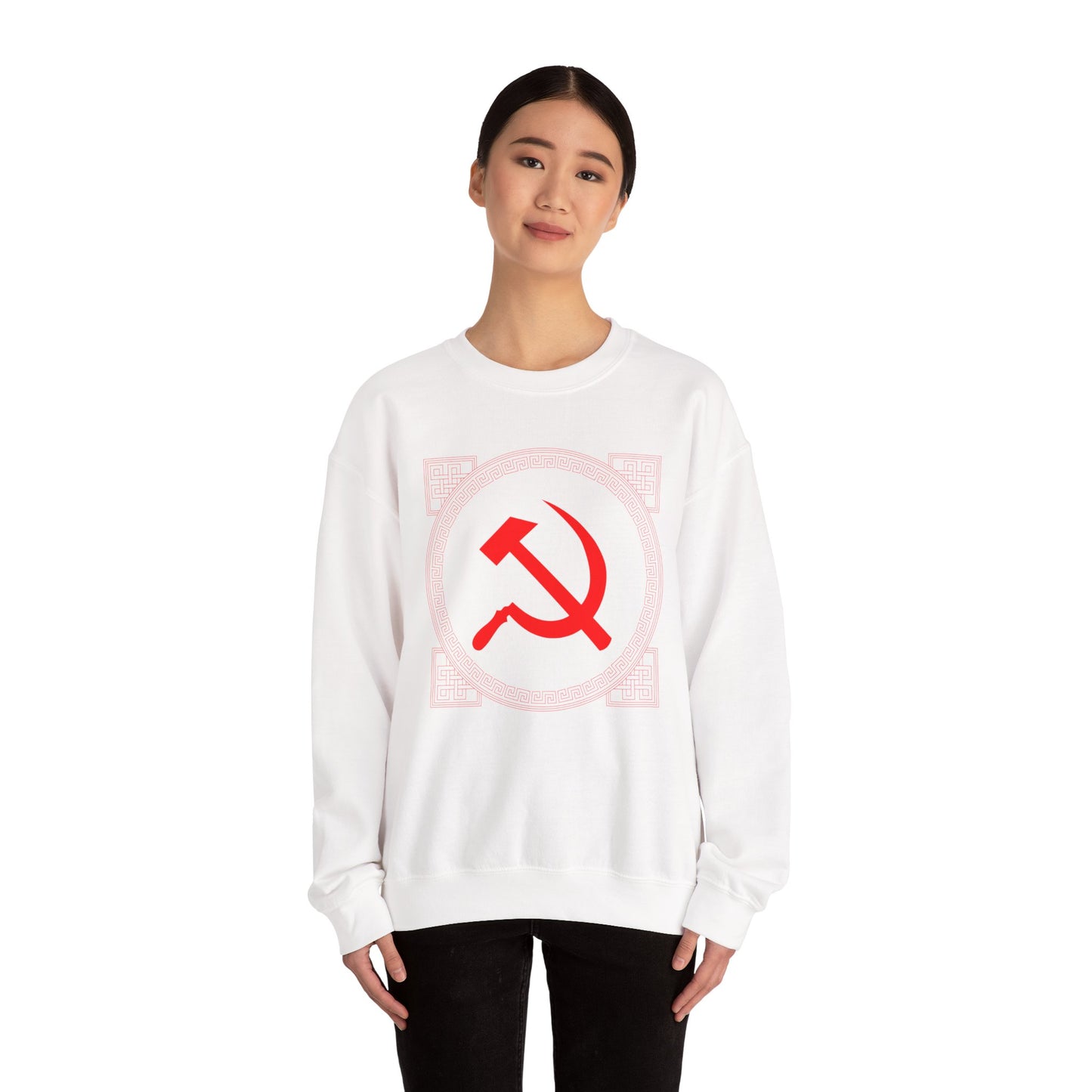 Communist Hammer and Sickle with Chinese East Asian Style Boarder Leftist Socialist Unisex Heavy Blend™ Crewneck Sweatshirt