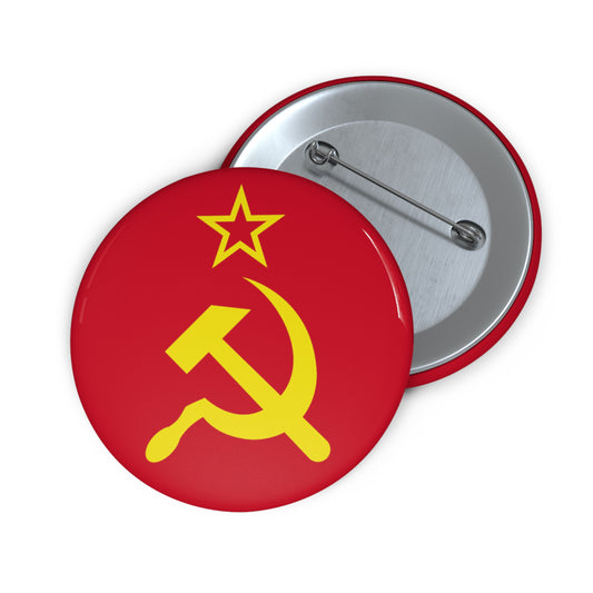 Socialist Hammer and Sickle Communist Leftist Pin Badge Button