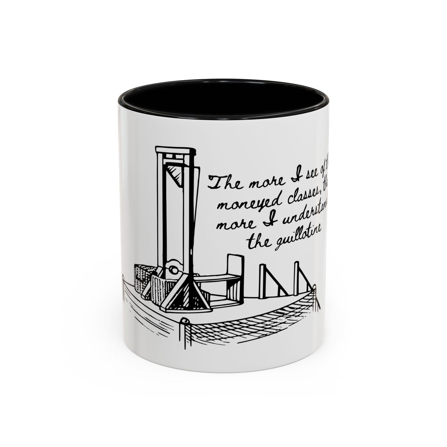 Anti Capitalist Guillotine with Platform George Bernard Shaw Quote The Moneyed Classes Leftist Socialist Accent Coffee Mug