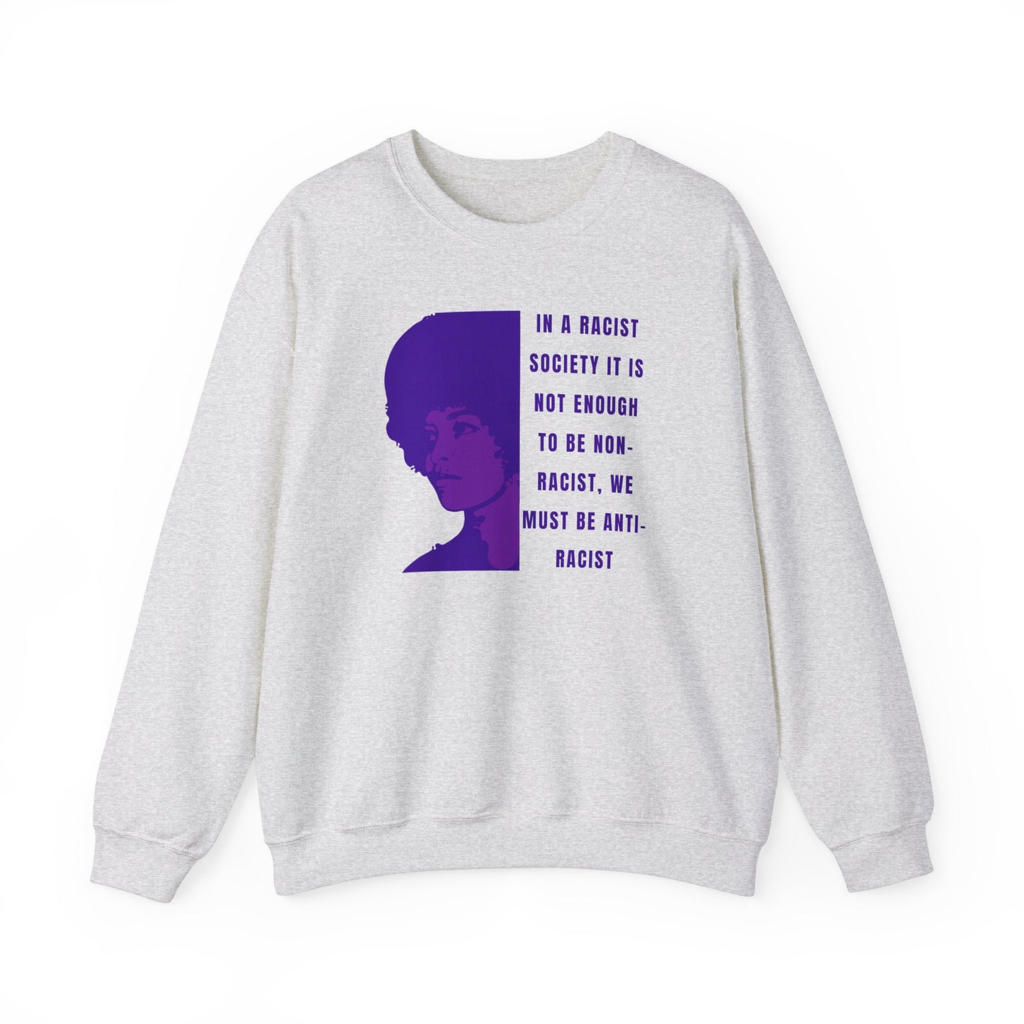 Angela Davis Anti-Racist Quote Counter Culture 70's Style Print BLM Unisex Heavy Blend™ Crewneck Sweatshirt