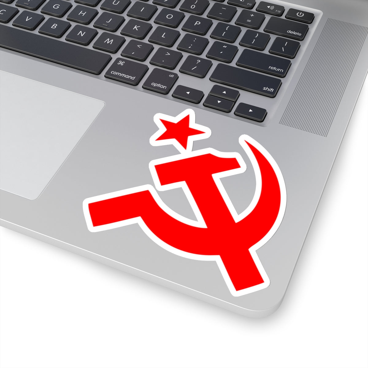 Communist Hammer and Sickle with Red Star Socialist Leftist Bubble-Free Sticker