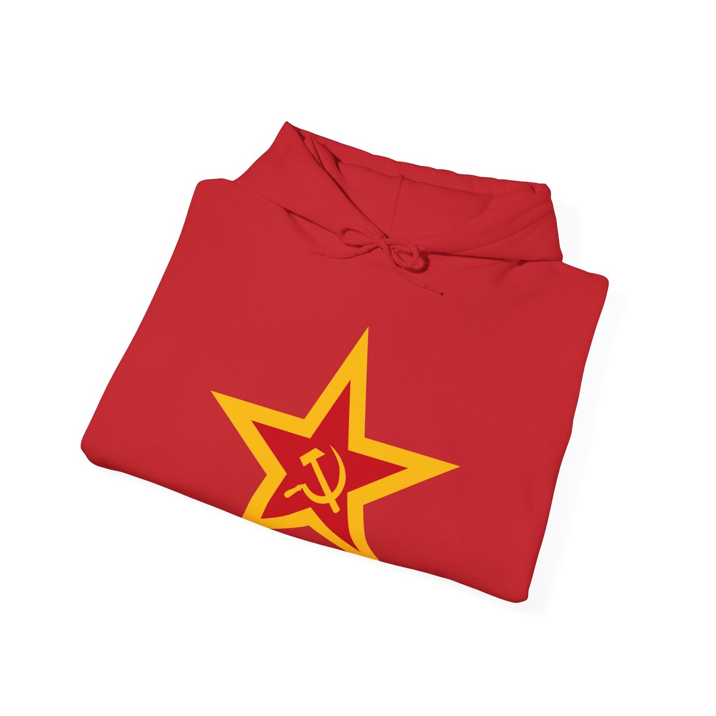 Communist Red and Gold Star with Socialist Hammer and Sickle Leftist Unisex Heavy Blend™ Hooded Sweatshirt