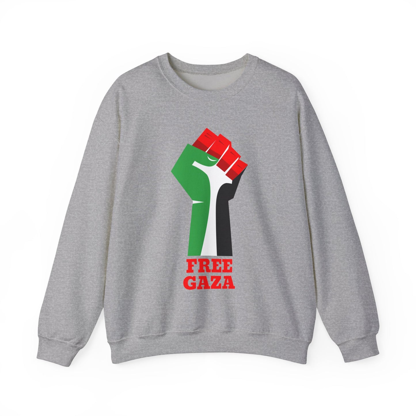 Palestine Free Gaza Palestinian Flag Fist Free Palestine Solidarity Unisex Heavy Blend™ Crewneck Sweatshirt