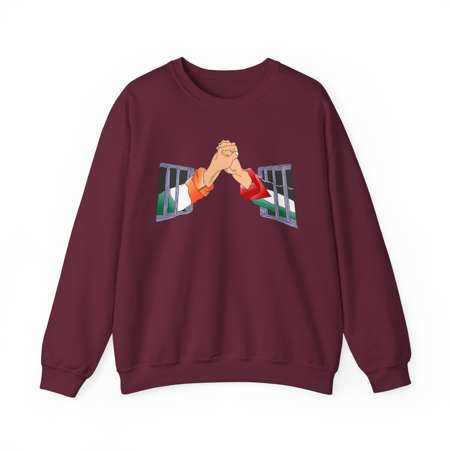 Irish and Palestinian Prisoners Solidarity United Ireland Free Palestine Unisex Heavy Blend™ Crewneck Sweatshirt