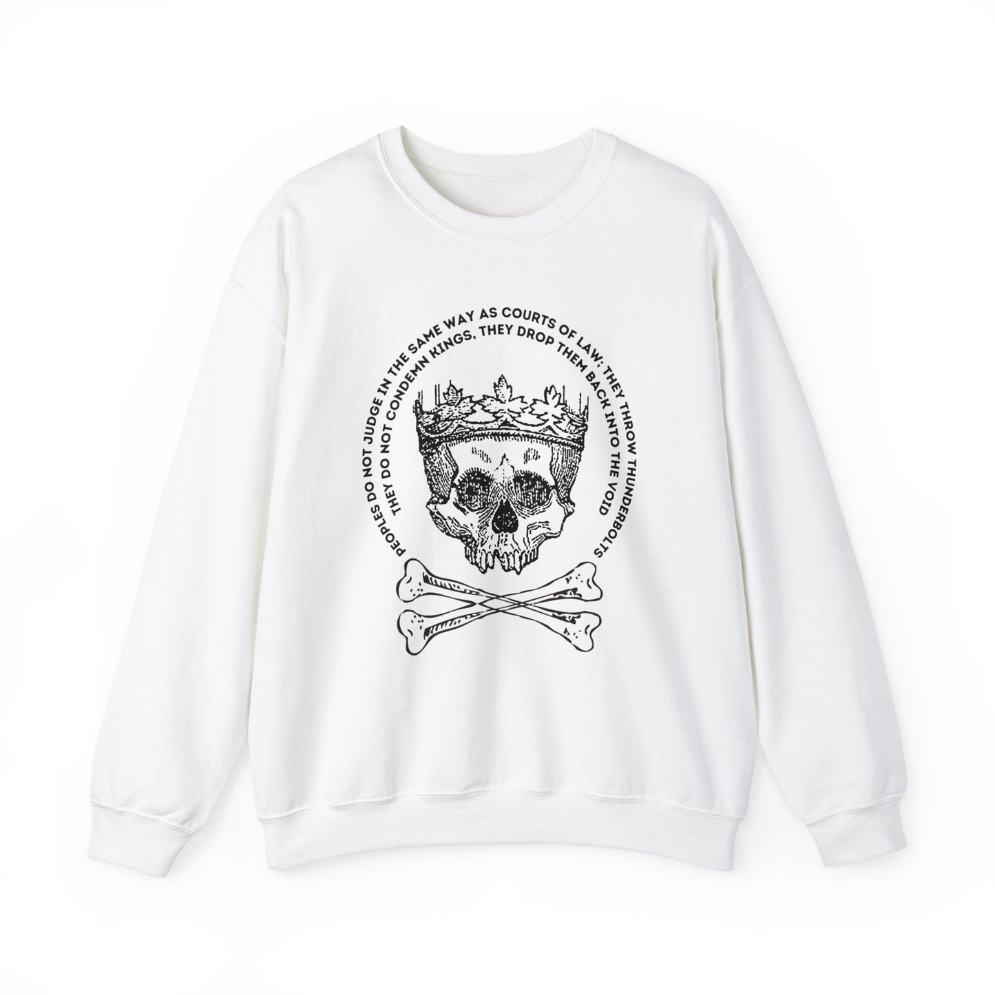 Anti Monarchist Republican Revolutionary Crowned Skull They Throw Thunderbolts UK Politics Unisex Heavy Blend™ Crewneck Sweatshirt