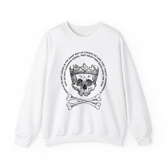 Anti Monarchist Republican Revolutionary Crowned Skull They Throw Thunderbolts UK Politics Unisex Heavy Blend™ Crewneck Sweatshirt