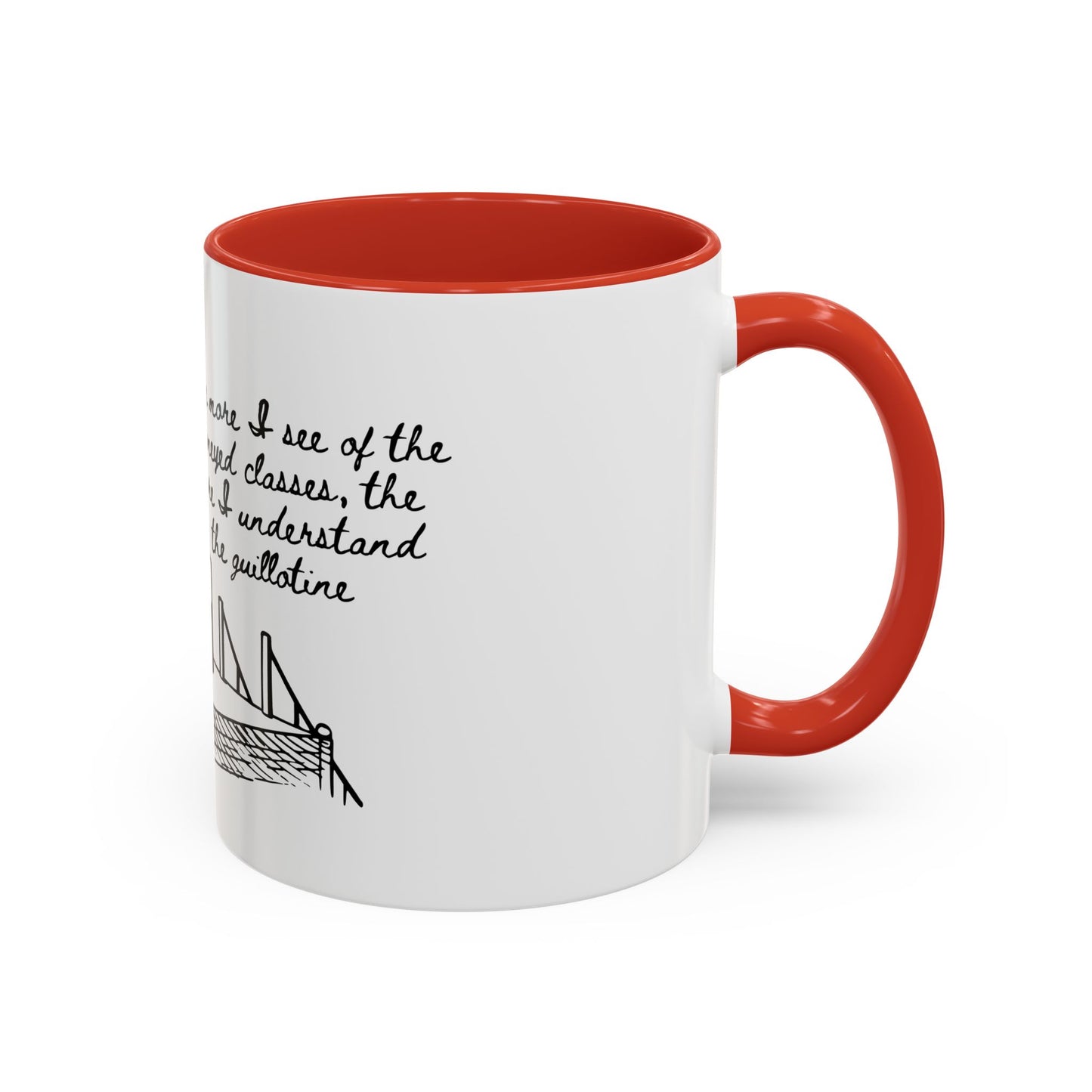 Anti Capitalist Guillotine with Platform George Bernard Shaw Quote The Moneyed Classes Leftist Socialist Accent Coffee Mug