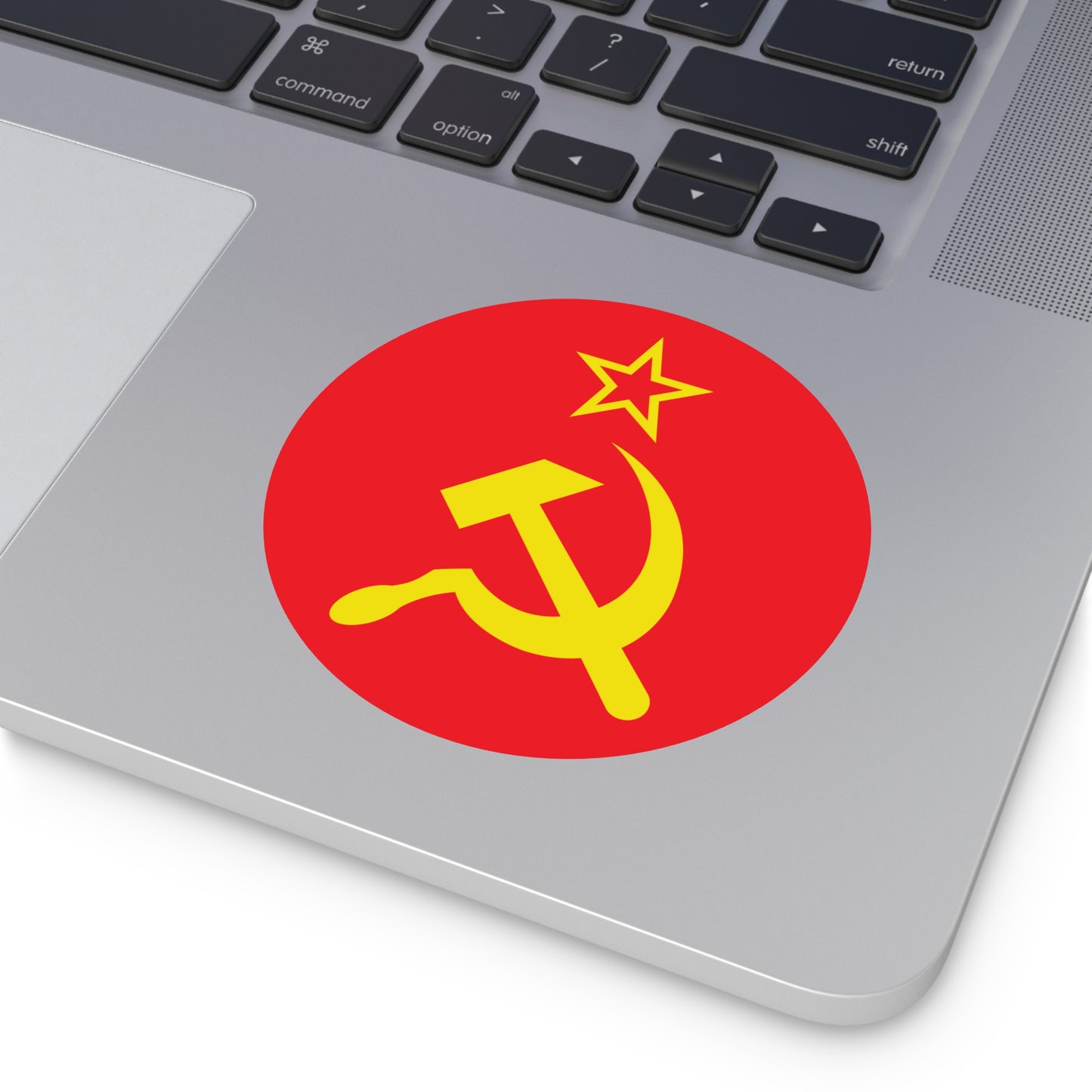 Socialist Hammer and Sickle Leftist Round Vinyl Sticker