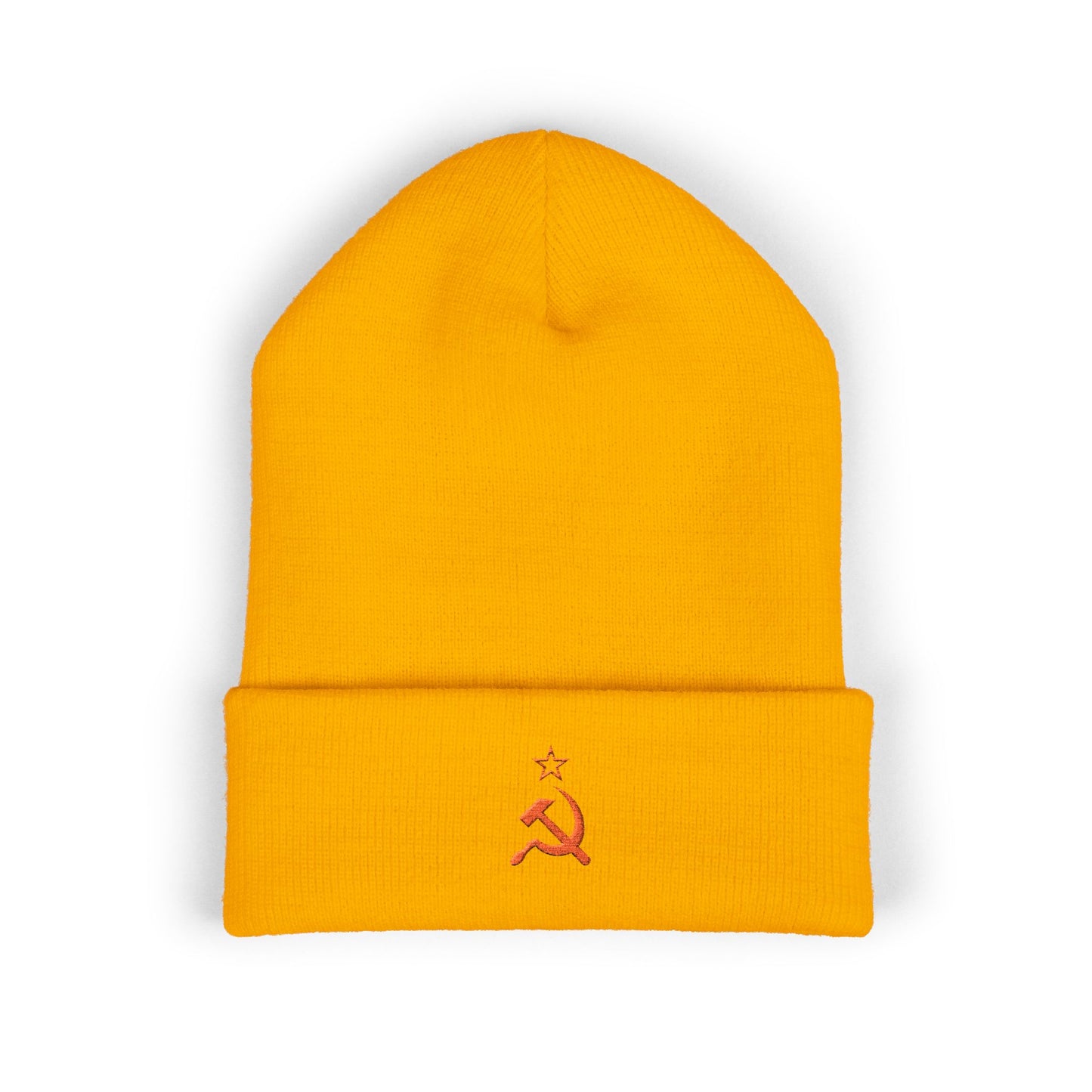 Leftist Embroidered Hammer & Sickle Socialist Cuffed Beanie