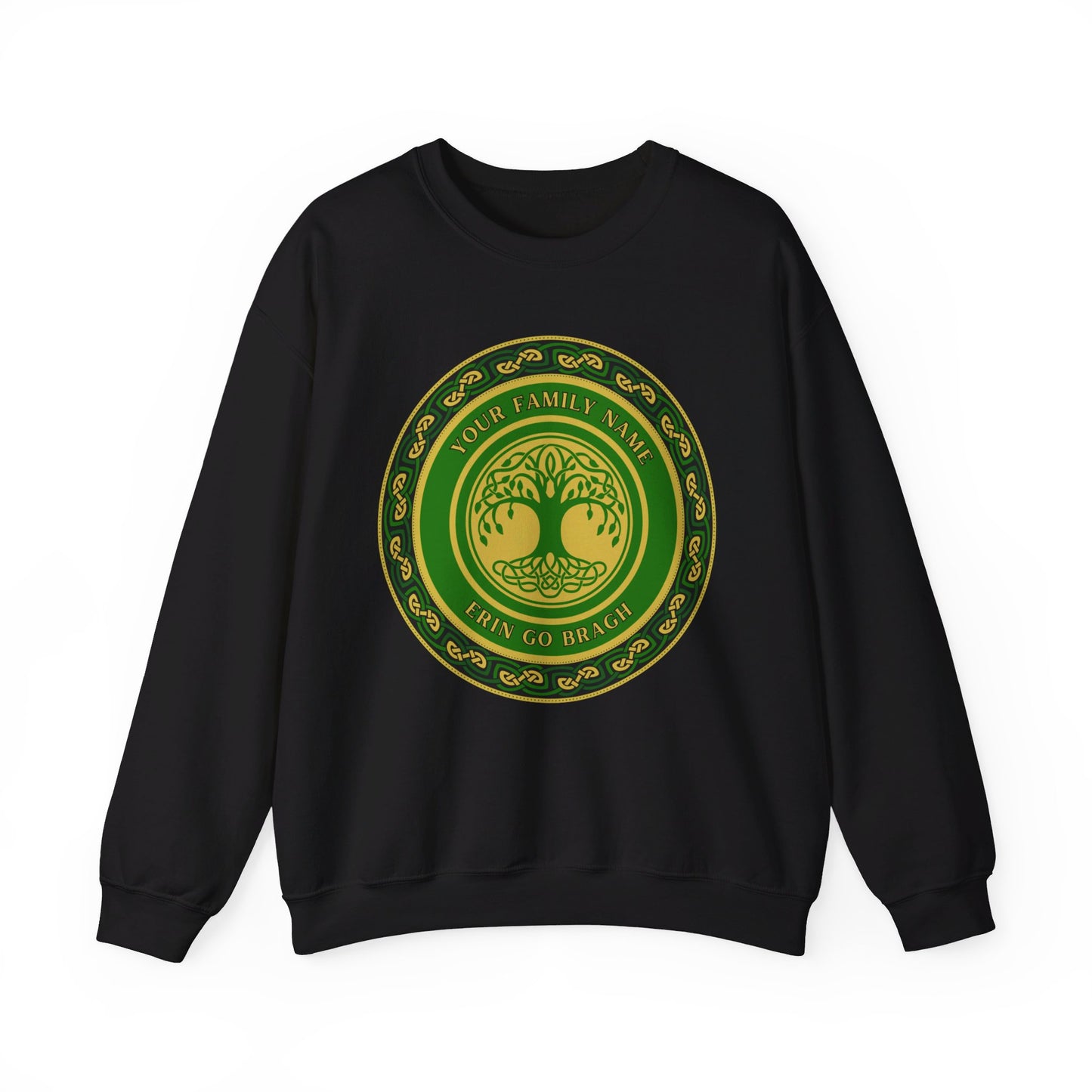 Custom Irish Family Name Erin go Bragh Celtic Family Tree Irish Genealogy Personalised Ireland Unisex Heavy Blend Crewneck Sweatshirt