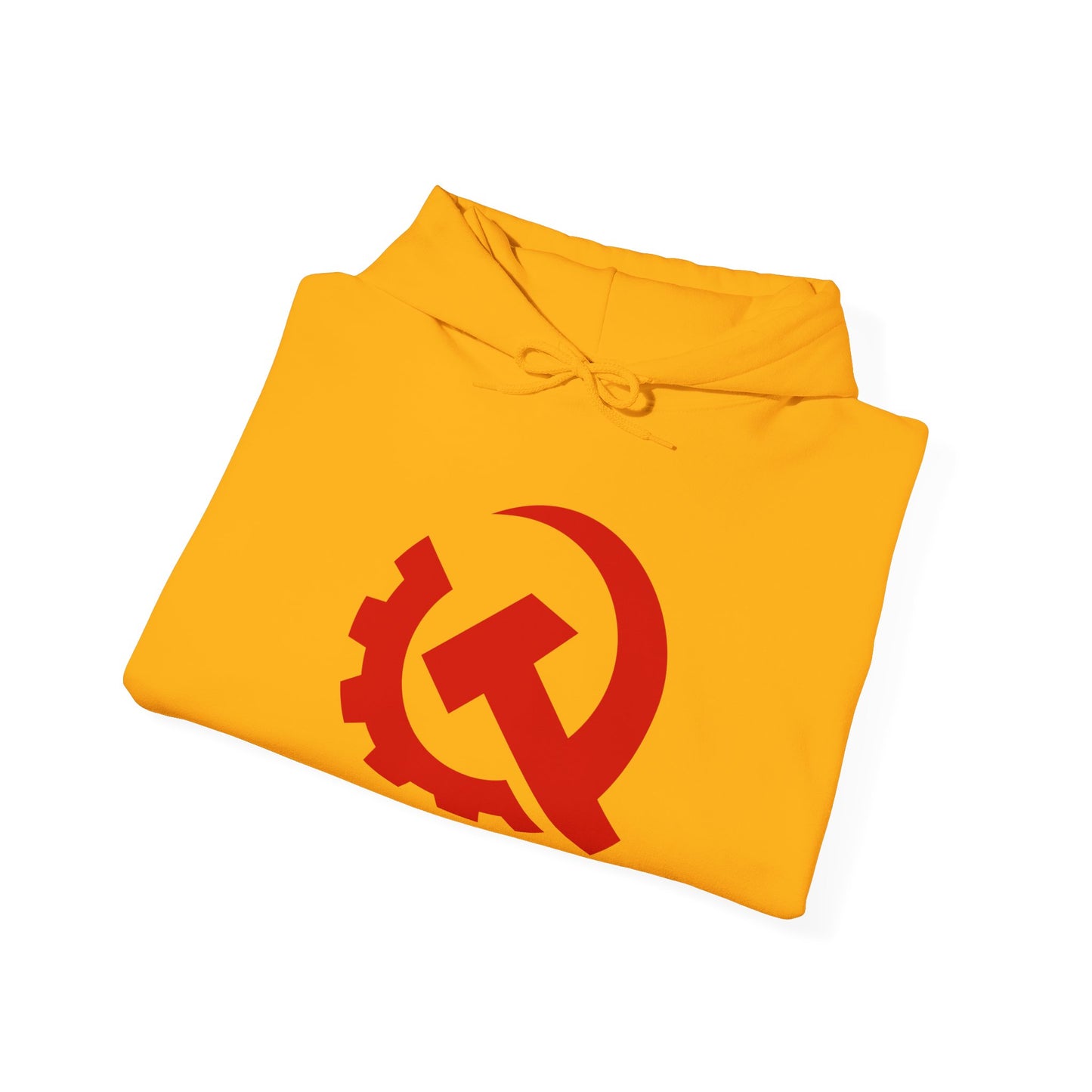 Communist Red Hammer & Sickle Gear Emblem Socialist Leftist Hoodie