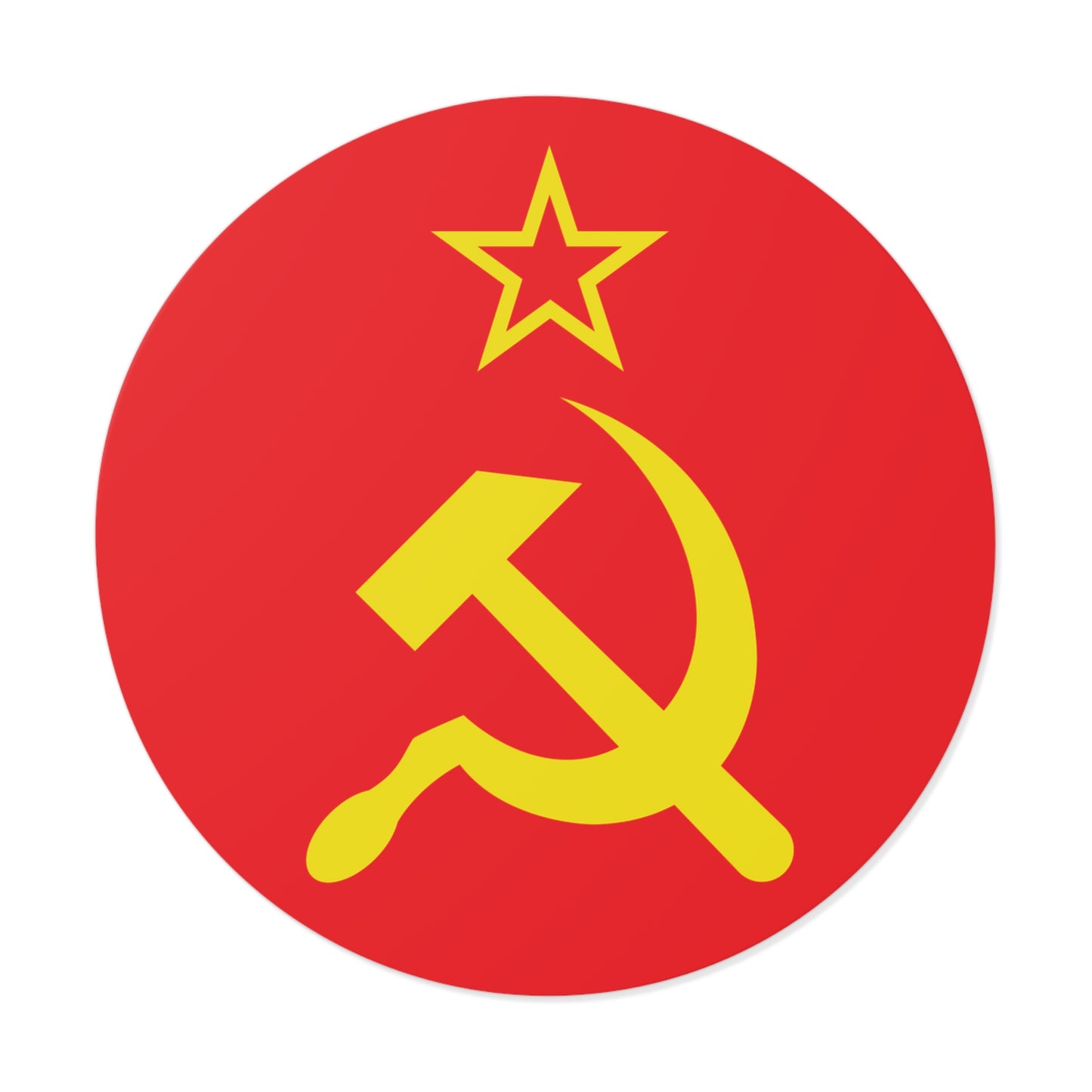 Socialist Hammer and Sickle Leftist Round Vinyl Sticker