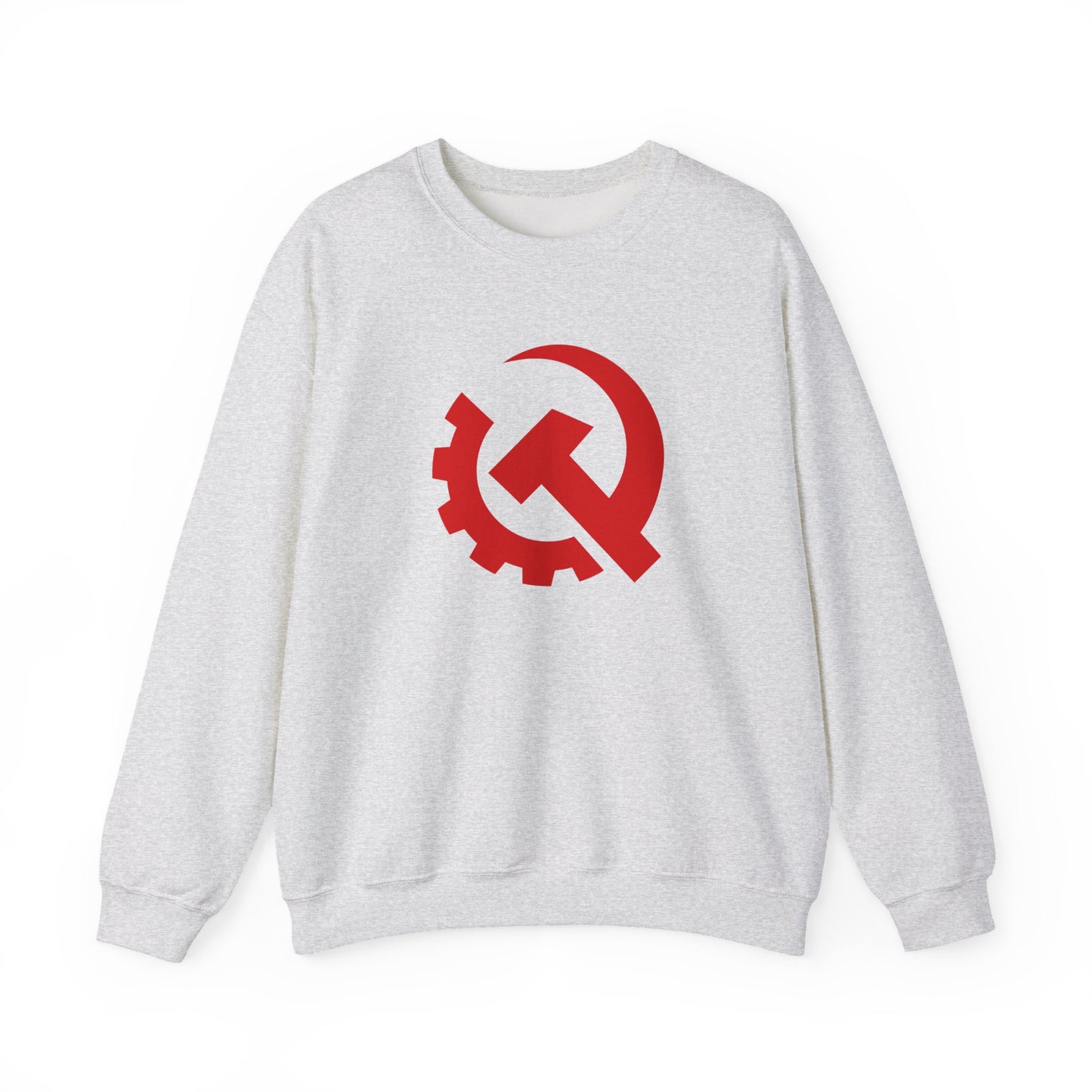 Communist Red Hammer & Sickle Gear Emblem Socialist Leftist Crewneck Sweatshirt