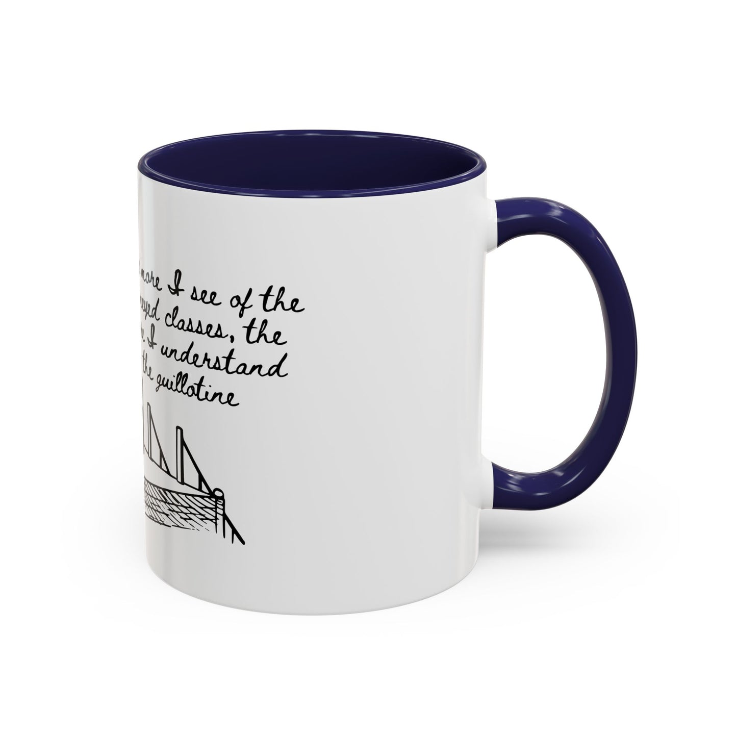 Anti Capitalist Guillotine with Platform George Bernard Shaw Quote The Moneyed Classes Leftist Socialist Accent Coffee Mug