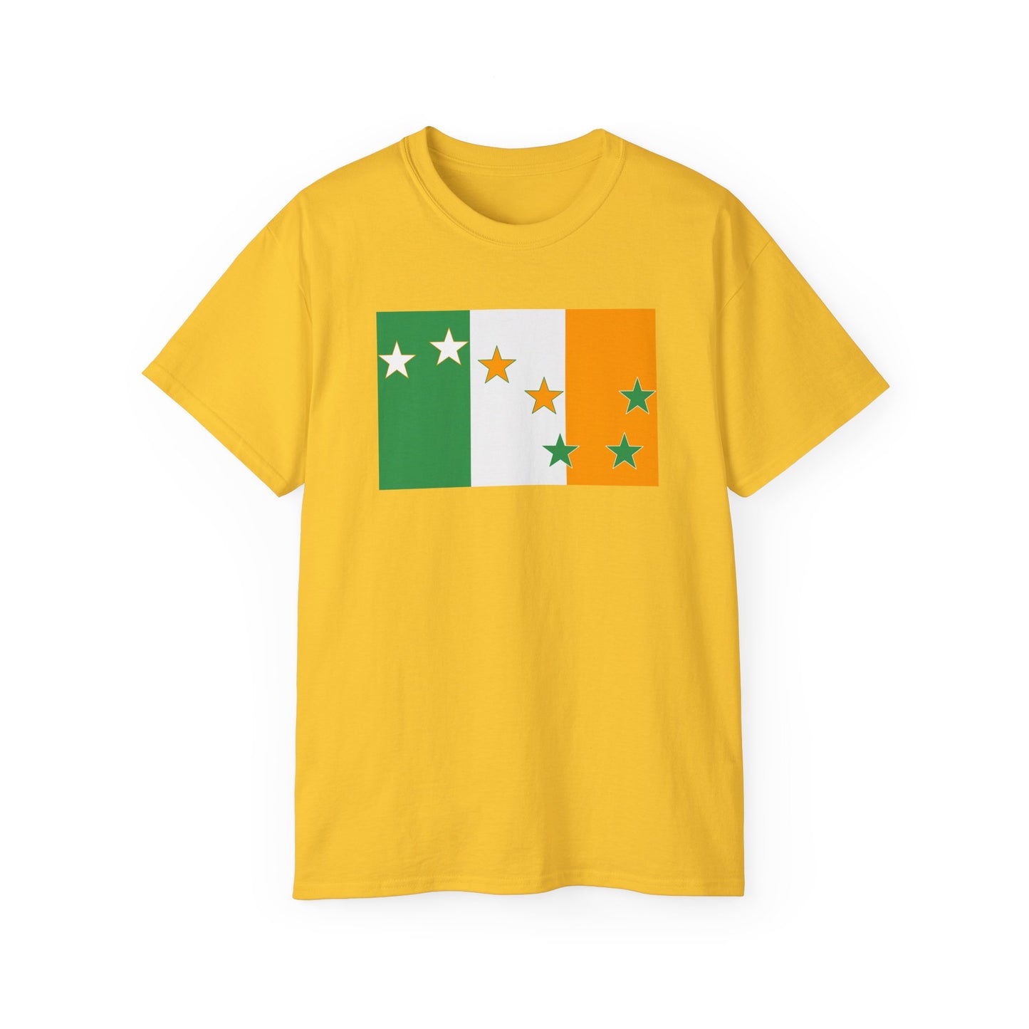 Irish Flag Tricolour with Socialist Starry Plough Unisex Ultra Cotton Tee