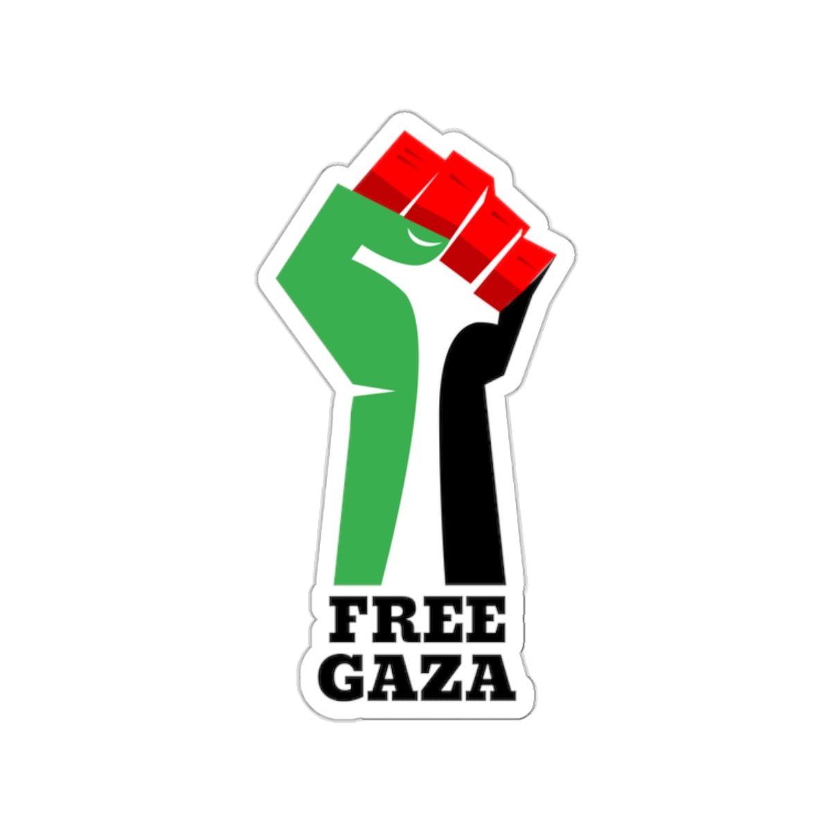 Palestine Free Gaza Palestinian Flag Fist Free Palestine Solidarity Kiss-Cut Sticker