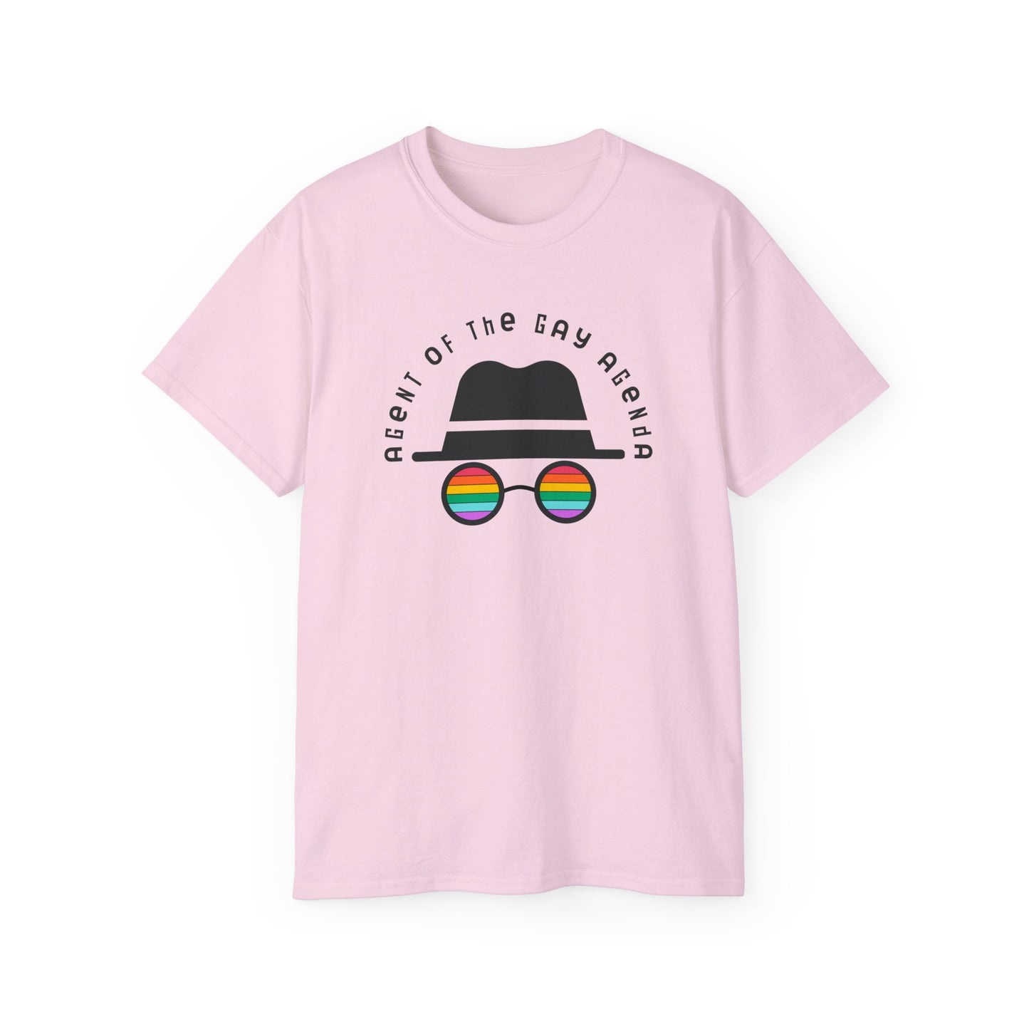 LGBTQ Plus Rainbow Agent of The Gay Agenda Spy Gay Queer Trans Rights Lesbian Pride Unisex Ultra Cotton Tee