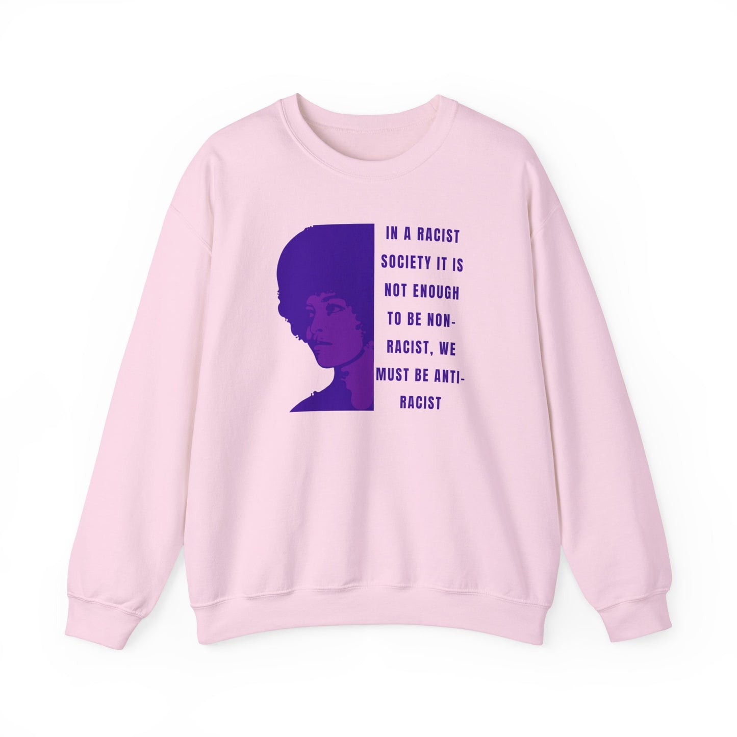 Angela Davis Anti-Racist Quote Counter Culture 70's Style Print BLM Unisex Heavy Blend™ Crewneck Sweatshirt